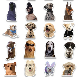 Waterproof dog meme stickers made from durable PVC material